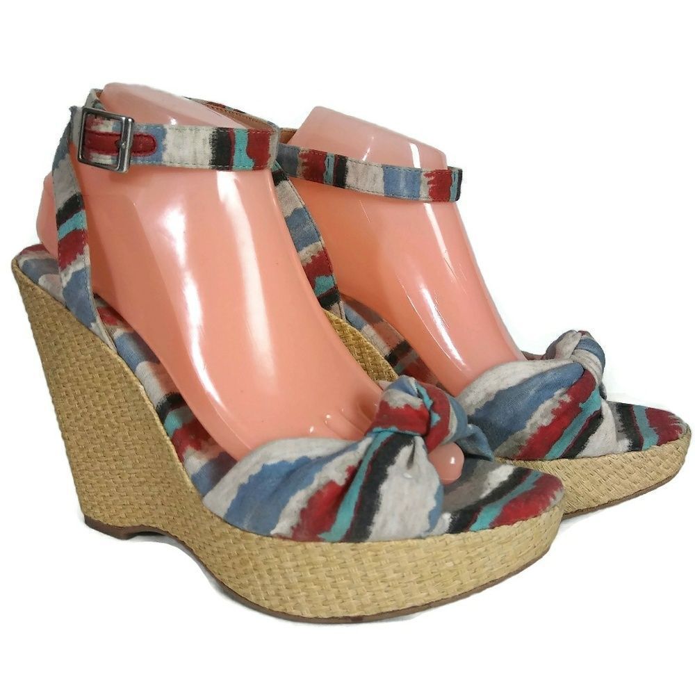 SPLENDID Lustful Multicolor Y2K Funky Wedges Sandal Sz 10M